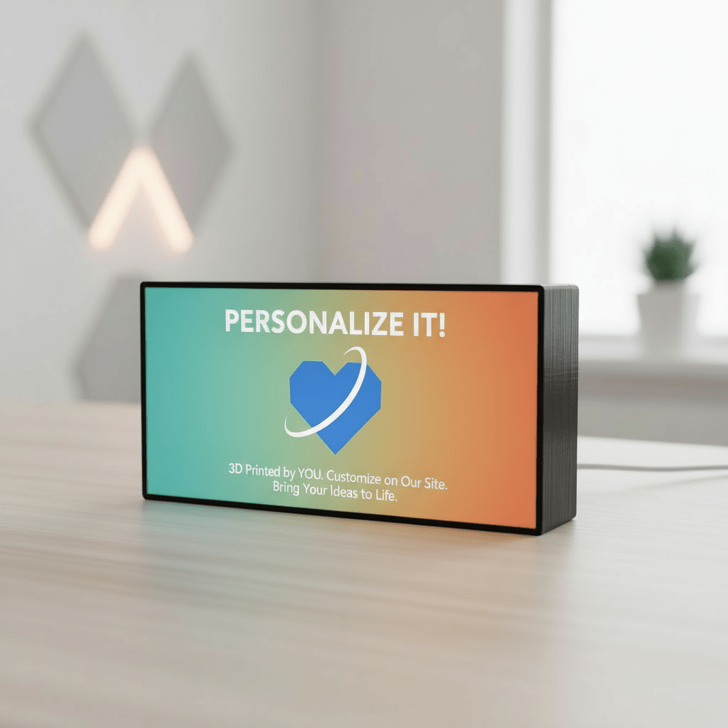 Custom LED Light Box – Personalized 3D - Printed Design - Nuqta 3D Studio - Nuqta 3D Studio