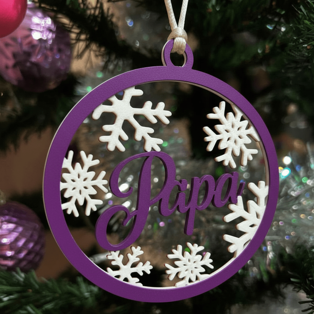 Custom Name Christmas Ornament – Personalized Snowflake Bauble - Nuqta 3D Studio - Nuqta 3D Studio