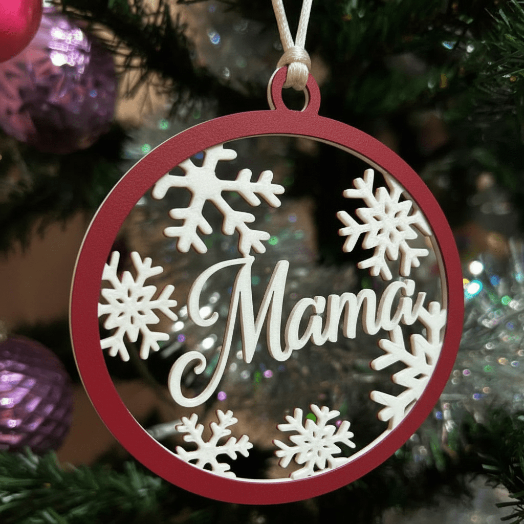 Custom Name Christmas Ornament – Personalized Snowflake Bauble - Nuqta 3D Studio - Nuqta 3D Studio